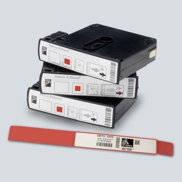 ZEBRA bracelet - Z-Band UltraSoft adult - RED BORDER - in cartridge
