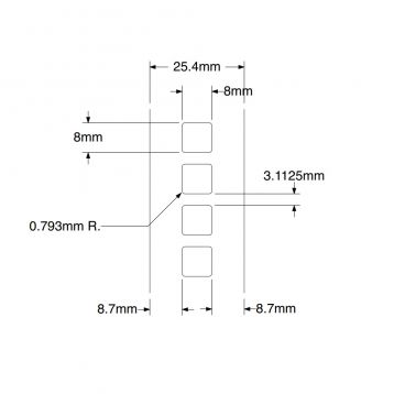 Zebra Z-Ultimate 3000T - 8mm x 8mm - Polyester Label